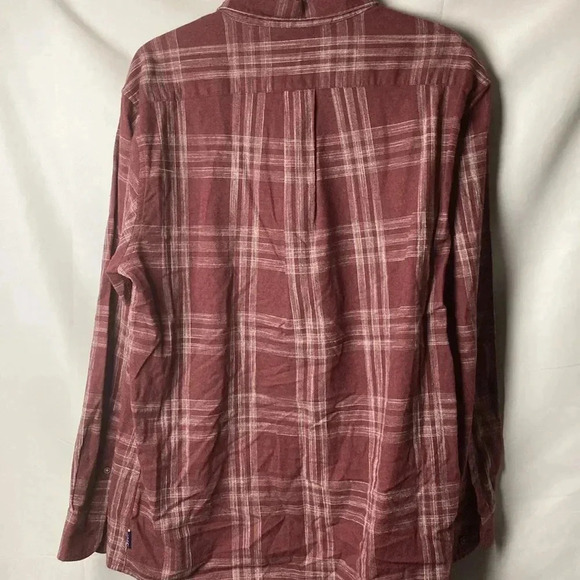 NWT ROWN MENS SIZE LARGE MUTED MAROON PLAID SOFT FLANNEL SHIRT BUTTON FRONT - Picture 11 of 13